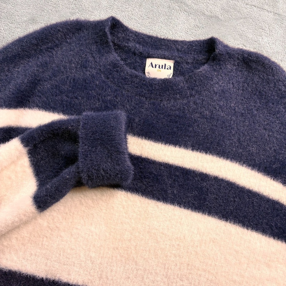 Arula Women's Sweater Multicolor Size 0X Crew Neck Long Sleeve Pullover Striped